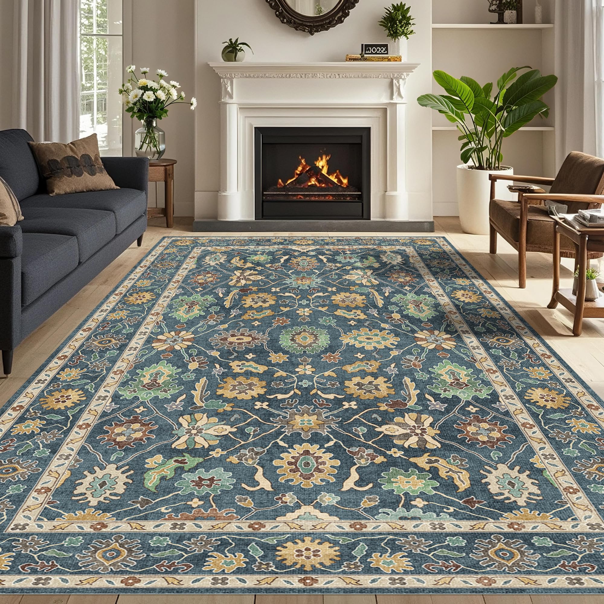 Amazon.com: Washable Oushak Area Rug 9x12: Large Modern Turkish